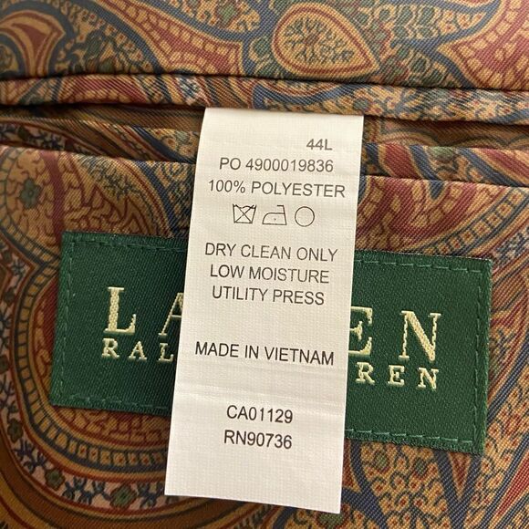 Lauren Ralph Lauren Tan Faux Suede Sport Jacket Blazer Size 44L - Picture 4 of 4